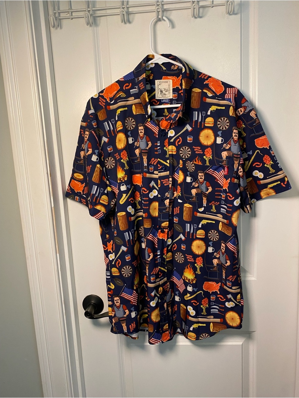 RSVLTS Navy Short-Sleeve Parks and Recreation Shirt